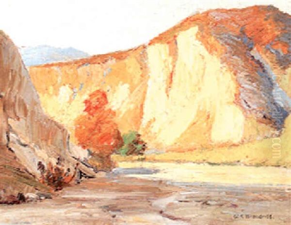 The Portal - Entrance To Indian Canyon, Hemet, California Oil Painting by George Kennedy Brandriff