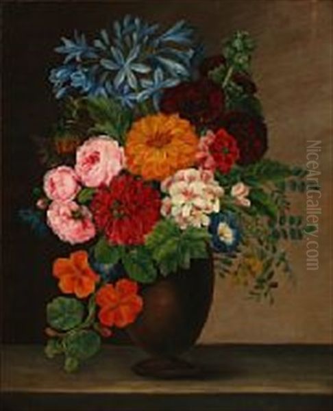 Still Life With Flowers In A Vase by Ludvig Brandstrup