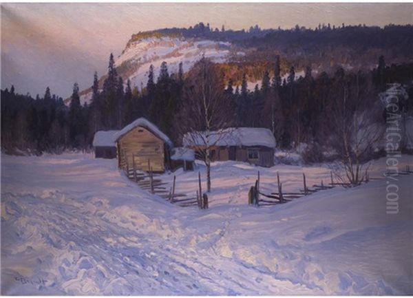 Winterlandschaft Oil Painting by Carl Brandt