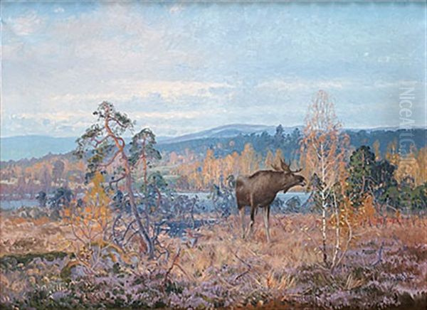 Alg I Hostlandskap Oil Painting by Carl Brandt