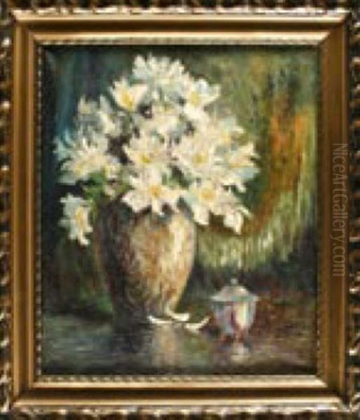 Blumenstillleben Oil Painting by Fritz Brandt