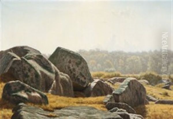 View From The Rocks At Ro Plantation, Bornholm Oil Painting by Johannes Herman Brandt