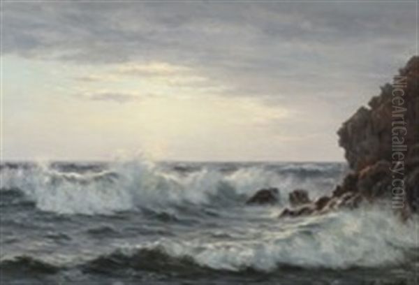 Danish Seascape, Bornholm Oil Painting by Johannes Herman Brandt