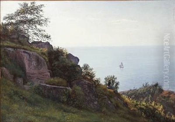 Landscape From The Island Of Bornholm, Denmark Oil Painting by Johannes Herman Brandt