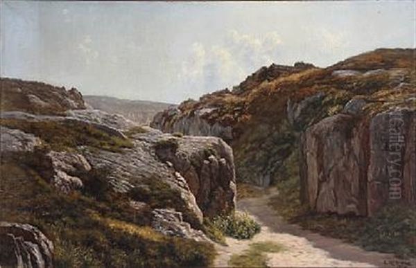 Parti Af Gastarenden Med Indgang Til Radiumskilden Ved Sandvig. Bornholm Oil Painting by Johannes Herman Brandt