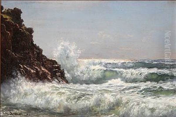 Coastal Scape From Bornholm Island Oil Painting by Johannes Herman Brandt