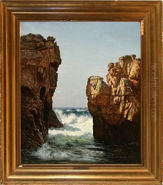 Coastal Scene From Bornholm Island, Denmark Oil Painting by Johannes Herman Brandt