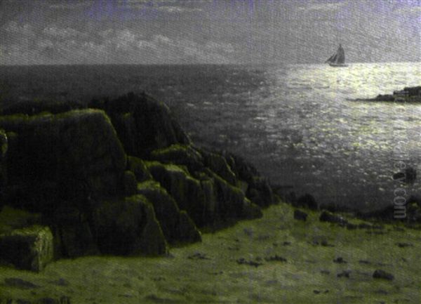 Marine, Les Rochers Oil Painting by Johannes Herman Brandt