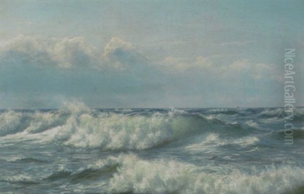 Friskt Vejr. Braending. Motiv Fra Bornholm Oil Painting by Johannes Herman Brandt