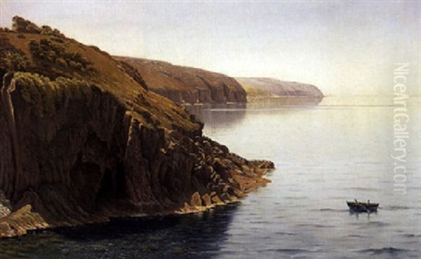 Kystparti Bornholm Oil Painting by Johannes Herman Brandt