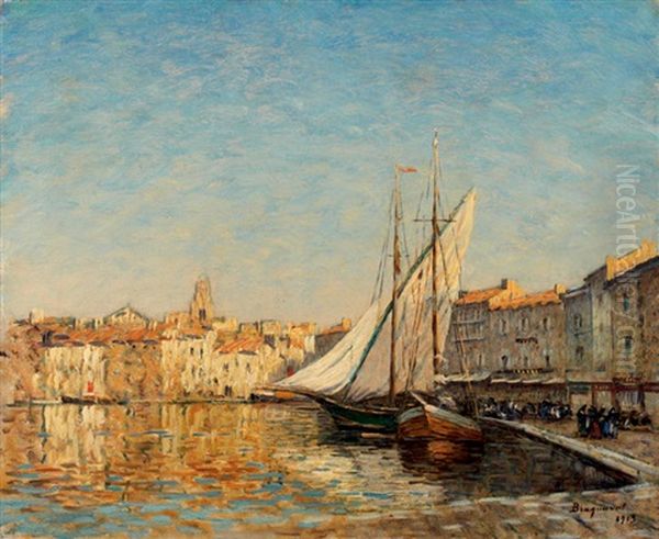 Dans Le Port De St. Tropez Oil Painting by Louis Braquaval