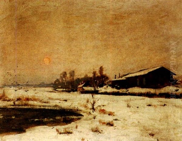 Paysage D'hiver Oil Painting by Louis Braquaval