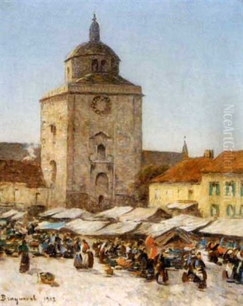 Place De Mrche Anime Oil Painting by Louis Braquaval