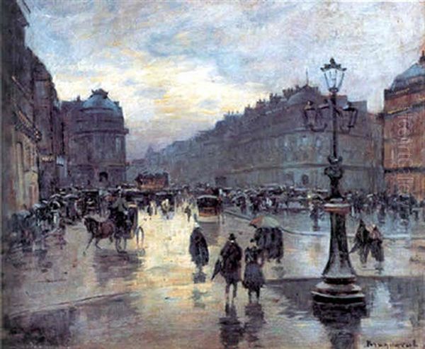 Paris, Le Soir Oil Painting by Louis Braquaval