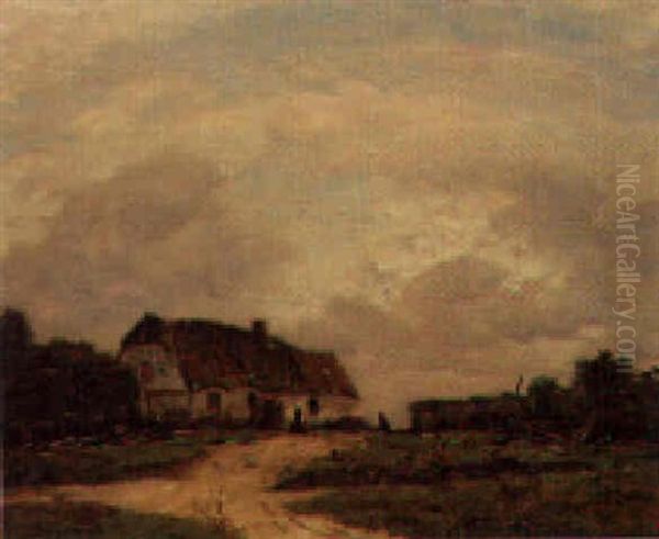 Farme Aux Crotoy (somme) Oil Painting by Louis Braquaval