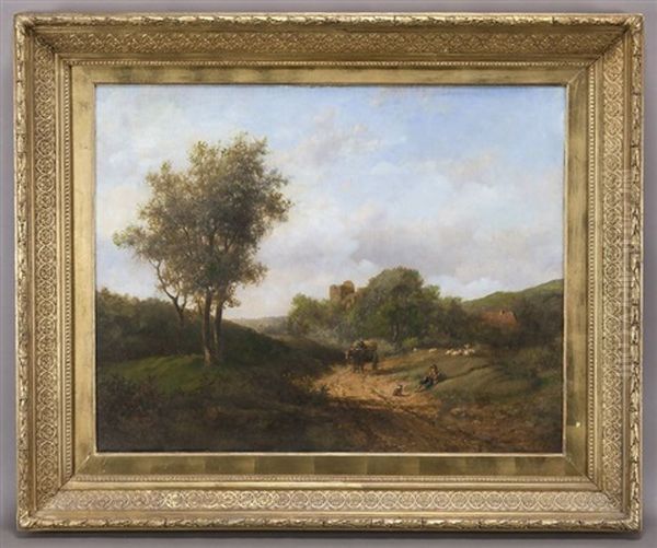 Pastoral Landscape Oil Painting by Jacques Raymond Brascassat