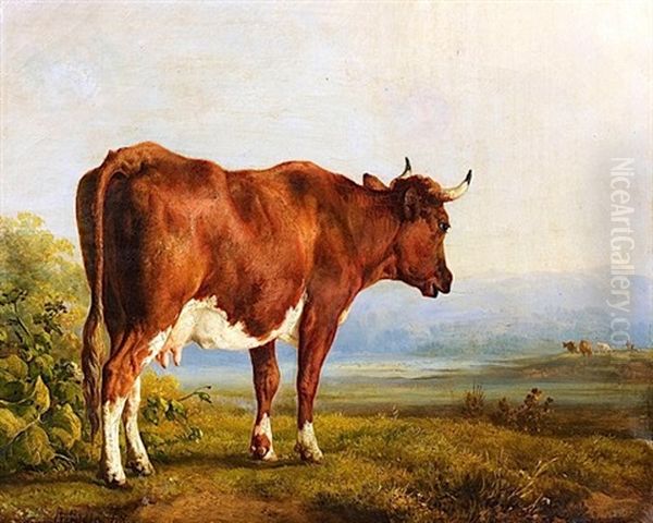 Vache Dans Un Paysage Oil Painting by Jacques Raymond Brascassat