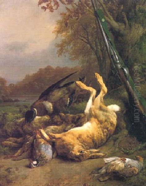 A Hunt Trophy Oil Painting by Jacques Raymond Brascassat