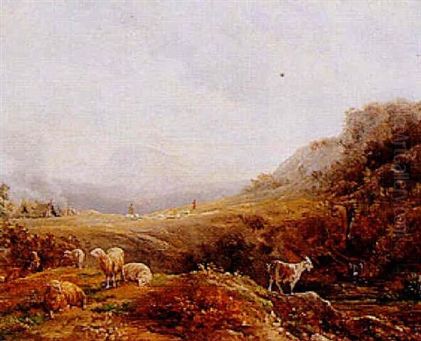 Paysage Champetre Oil Painting by Jacques Raymond Brascassat