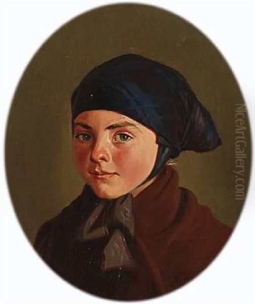 A Girl From Fano, Denmark Oil Painting by Hans Ole Brasen