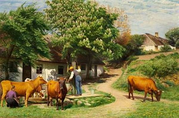 Jyllinge Ved Roskilde Oil Painting by Hans Ole Brasen