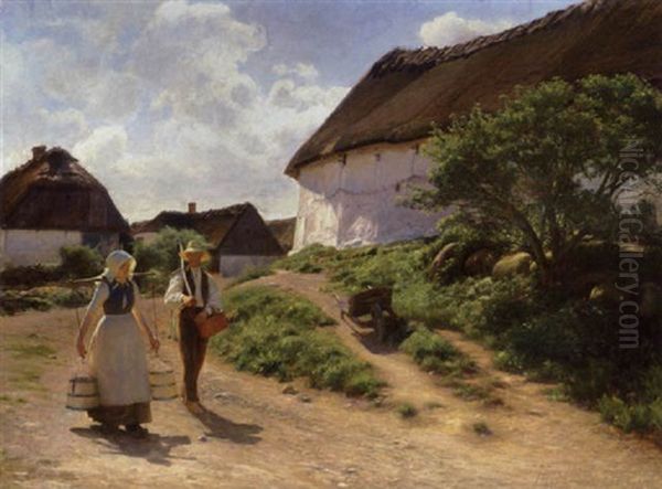 Gammel Gaard, Reerso Oil Painting by Hans Ole Brasen