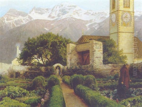 Klostergarten In Sudtirol Oil Painting by Hans Ole Brasen