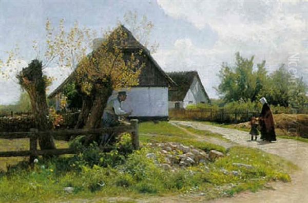 Forar, Sondagformiddag Oil Painting by Hans Ole Brasen