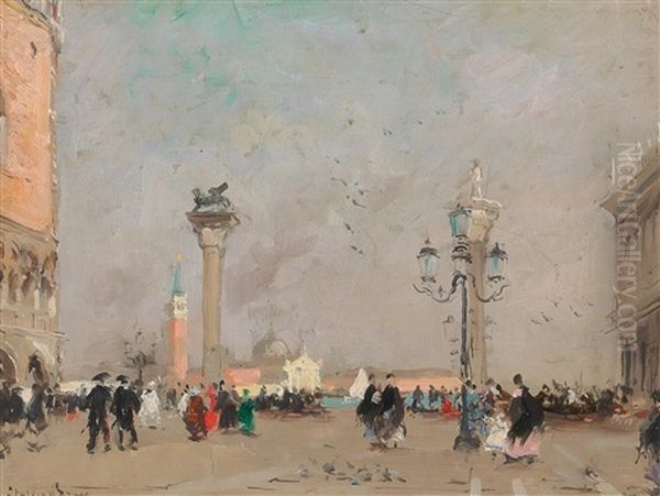 Piazzetta San Marco Oil Painting by Italico Brass