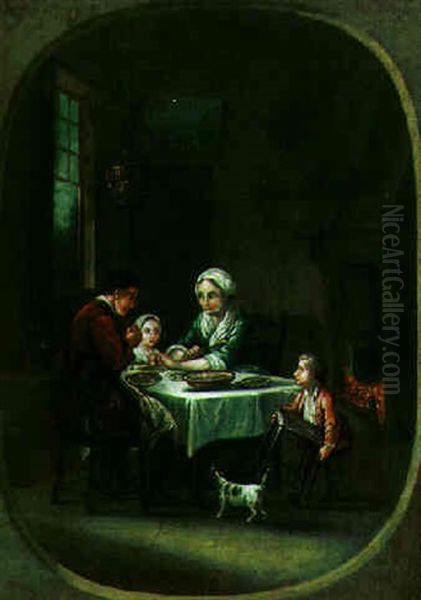 Kitchen Intreior Scenes Oil Painting by Melchior Brassauw