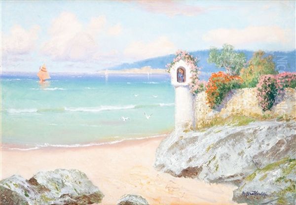 Shrine On The Capri Oil Painting by Roman Bratkowski