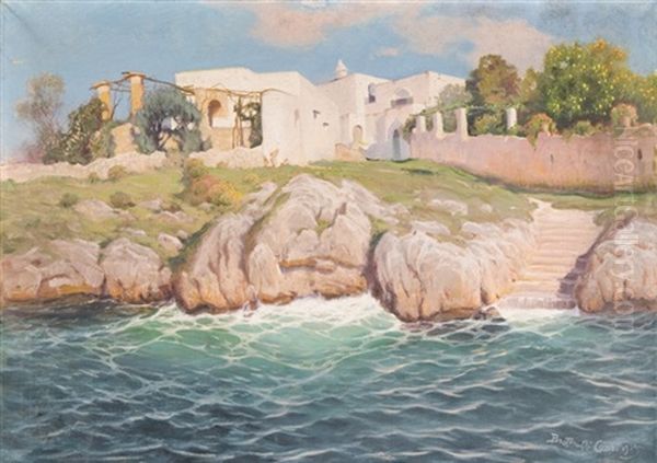 Villa On Capri Island Oil Painting by Roman Bratkowski