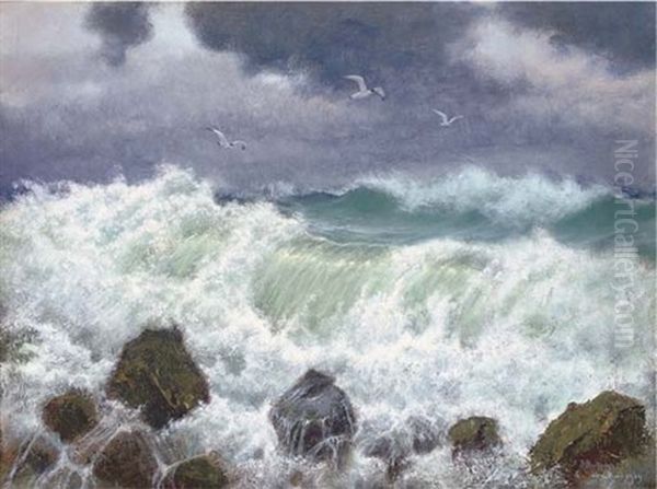 The Sea Off San Remo Oil Painting by Roman Bratkowski