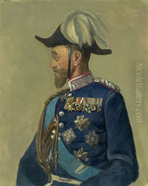 Bildnis Eines Bayerischen Generals Oil Painting by Louis (Ludwig) Braun