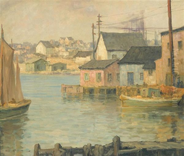 Water Front Buildings Oil Painting by Maurice Braun