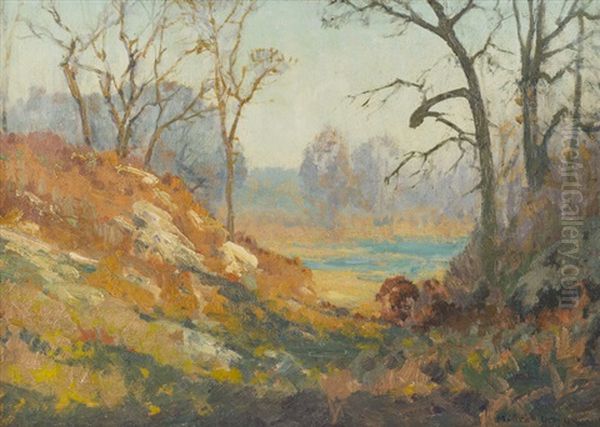 Mt. Kisco, N.y., Landscape With Lake Oil Painting by Maurice Braun