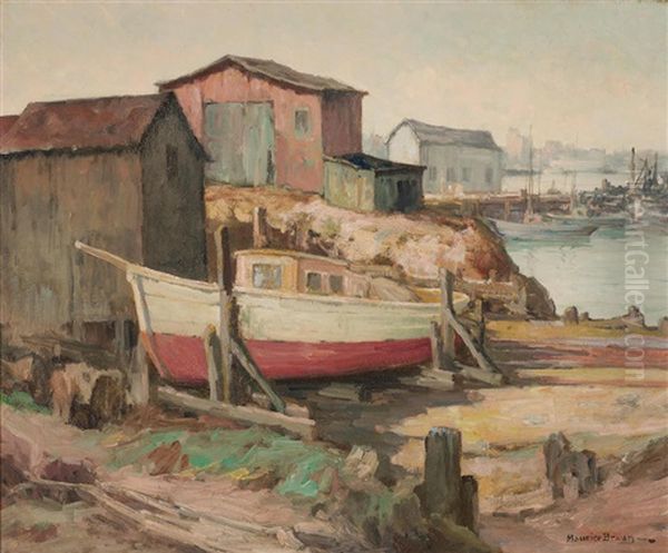 Dry Dock Oil Painting by Maurice Braun