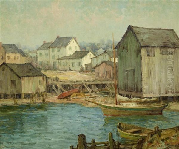 Pier At Gloucester Oil Painting by Maurice Braun