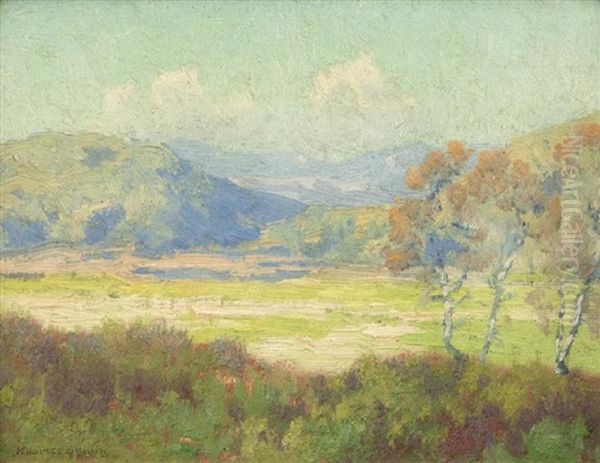 Valley Landscape With Trees Oil Painting by Maurice Braun