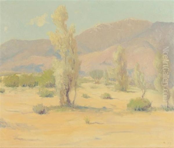 Smoke Trees Near Palm Springs Calif Oil Painting by Maurice Braun