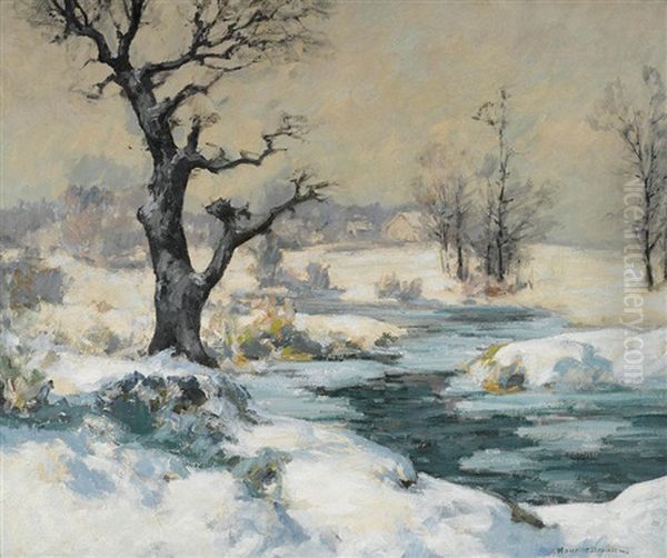 A Winter's Day (after The Thaw) Oil Painting by Maurice Braun