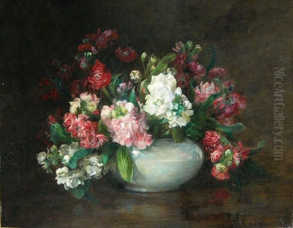 Still Life Of Roses Oil Painting by Jessie Algie