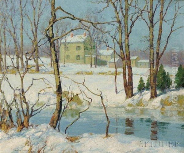 Connecticut In Winter Oil Painting by Maurice Braun