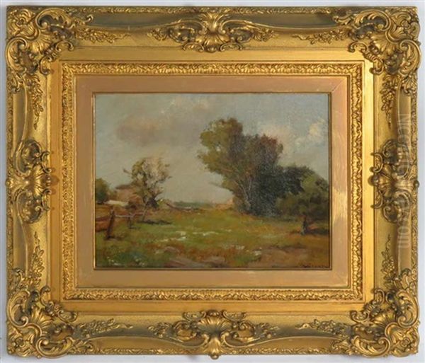 Landscape With Farm Buildings Oil Painting by Maurice Braun