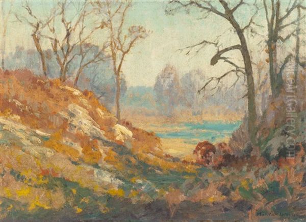 Lake At Mount Kisco, New York Oil Painting by Maurice Braun