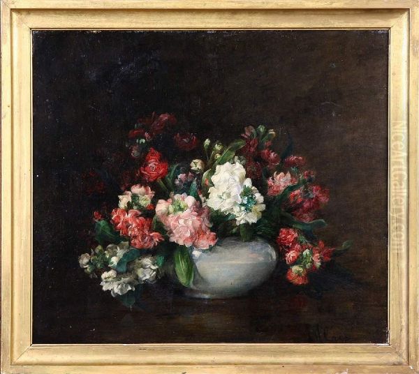 Blomsterstilleben, Signerad J Algie Oil Painting by Jessie Algie