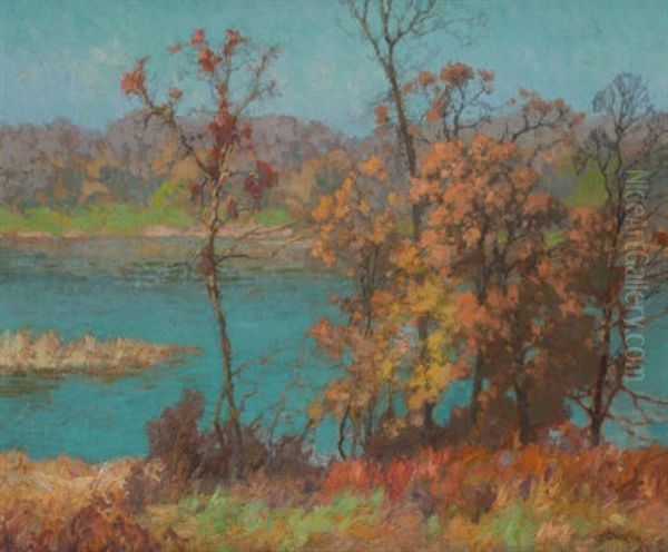 The River In Autumn Oil Painting by Maurice Braun