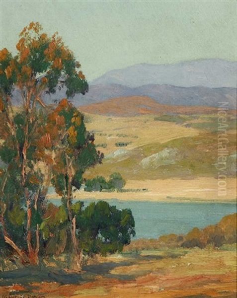 Lake In Eucalyptus Landscape (lake Hodges?) Oil Painting by Maurice Braun