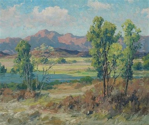 Summer Stream With Distant Mountains Oil Painting by Maurice Braun