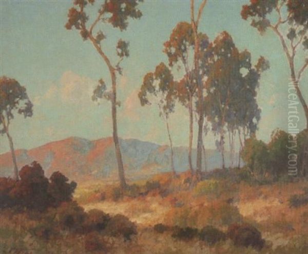 Eucalyptus And Distant Mountains Oil Painting by Maurice Braun